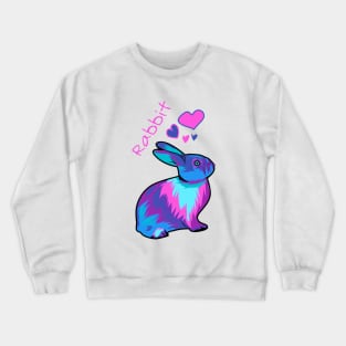 Colorful cute rabbit Crewneck Sweatshirt